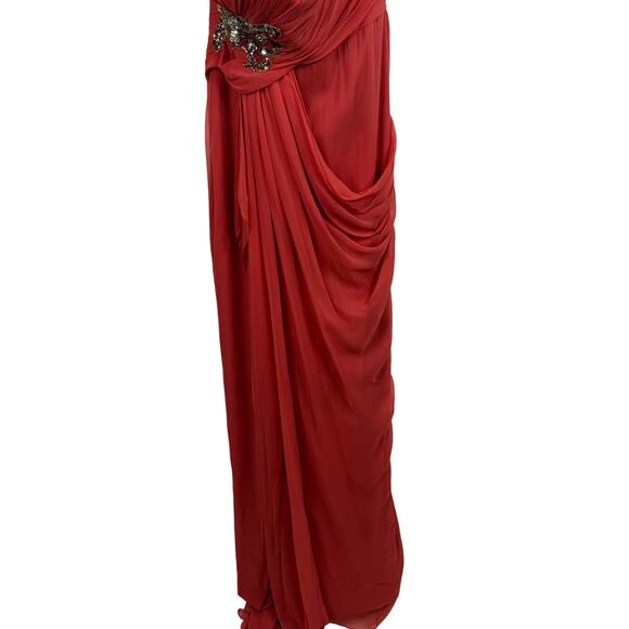Marchesa Notte Luxury Silk Pageant Cocktail Evening Prom Dress Size 4 NWT $990 - Picture 6 of 12